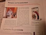 Foto einer Seite aus "Die Zeile". Vorgestellt wird Erwin Messmers neues Rezeptbuch "Gedichte aus meiner Küche".